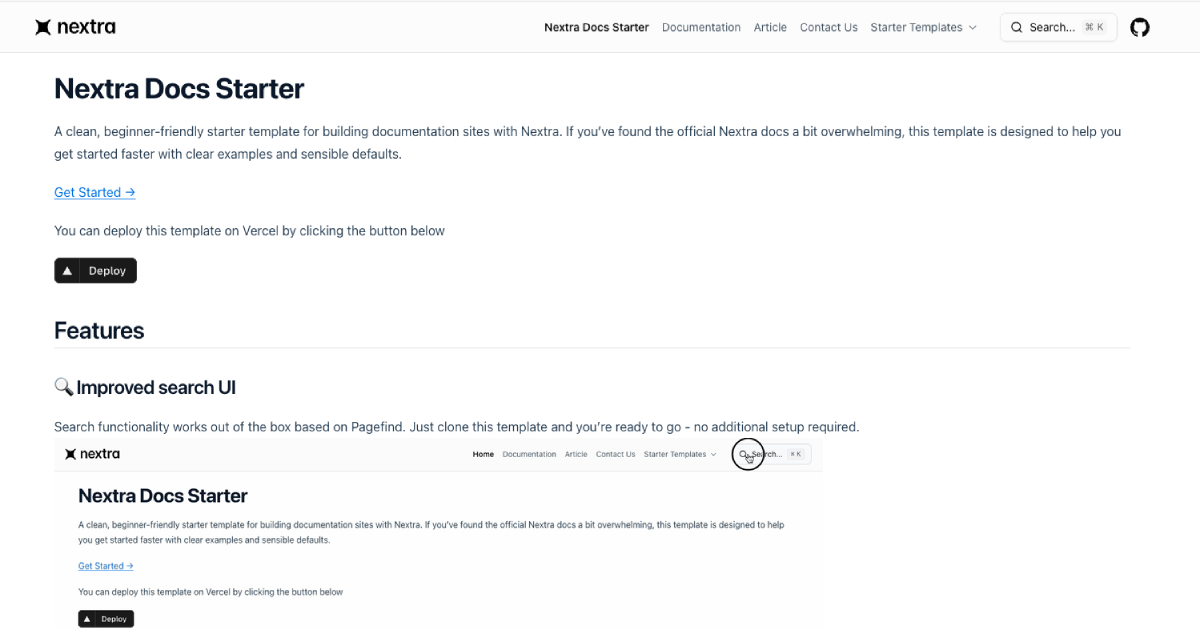 Get started | Nextra Docs Starter